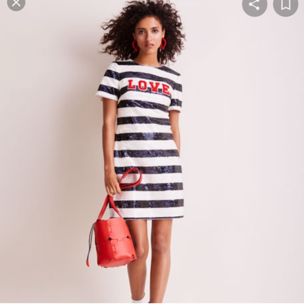 Aidan mattox sequin striped love dress size 12